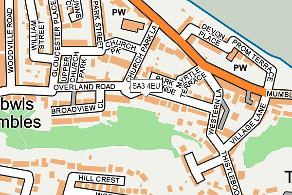 SA3 4EU map - OS OpenMap – Local (Ordnance Survey)