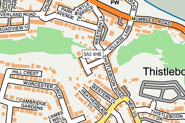 SA3 4HB map - OS OpenMap – Local (Ordnance Survey)