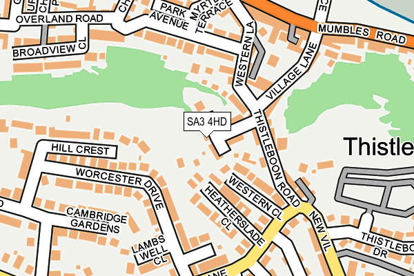 SA3 4HD map - OS OpenMap – Local (Ordnance Survey)