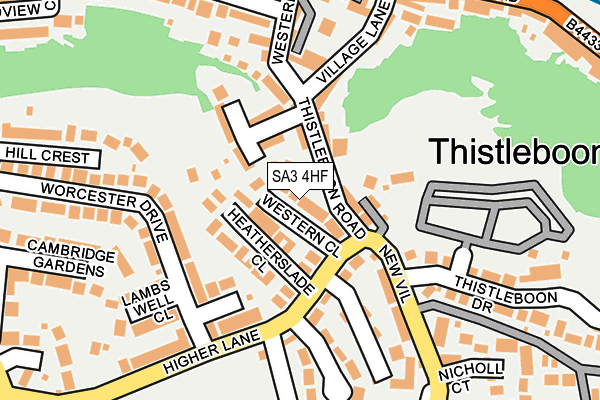 SA3 4HF map - OS OpenMap – Local (Ordnance Survey)