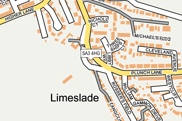 SA3 4HG map - OS OpenMap – Local (Ordnance Survey)