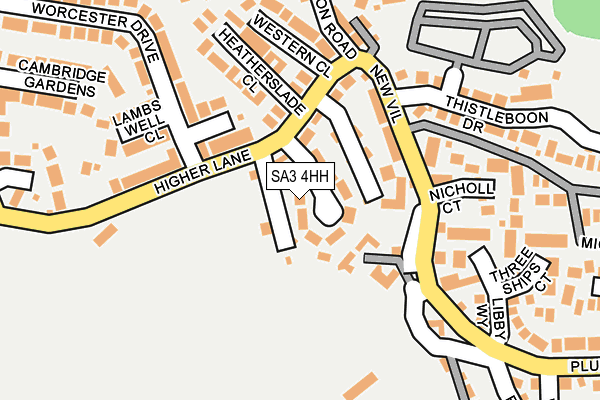 SA3 4HH map - OS OpenMap – Local (Ordnance Survey)