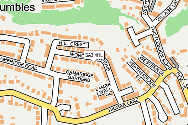 SA3 4HL map - OS OpenMap – Local (Ordnance Survey)