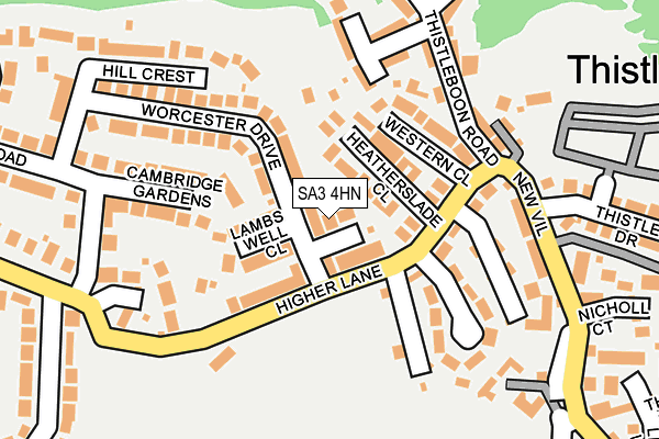 SA3 4HN map - OS OpenMap – Local (Ordnance Survey)