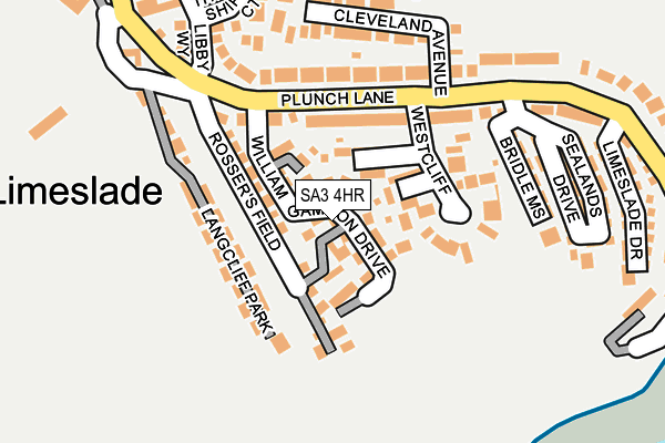 SA3 4HR map - OS OpenMap – Local (Ordnance Survey)