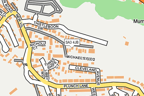 SA3 4JB map - OS OpenMap – Local (Ordnance Survey)