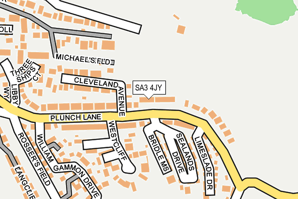 SA3 4JY map - OS OpenMap – Local (Ordnance Survey)
