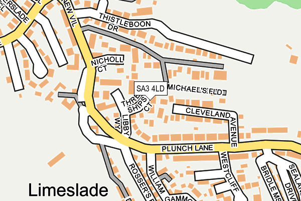 SA3 4LD map - OS OpenMap – Local (Ordnance Survey)