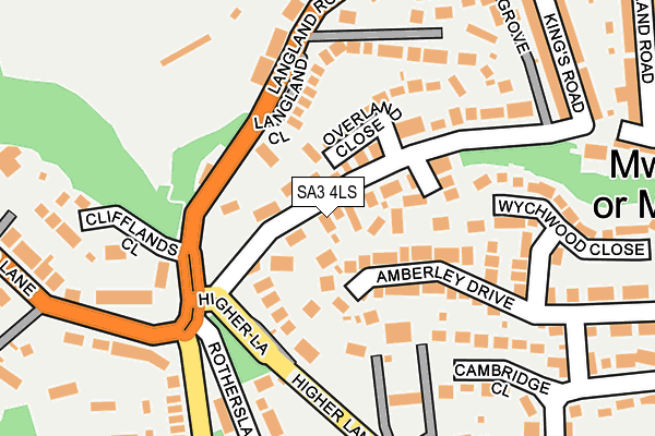 SA3 4LS map - OS OpenMap – Local (Ordnance Survey)