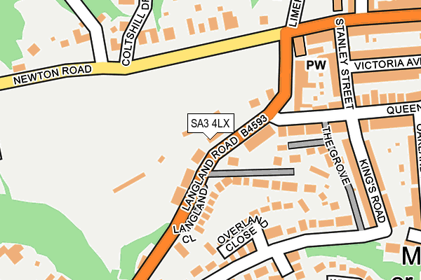 SA3 4LX map - OS OpenMap – Local (Ordnance Survey)
