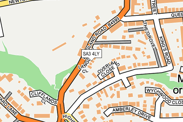 SA3 4LY map - OS OpenMap – Local (Ordnance Survey)