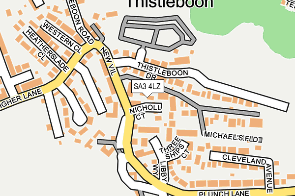 SA3 4LZ map - OS OpenMap – Local (Ordnance Survey)