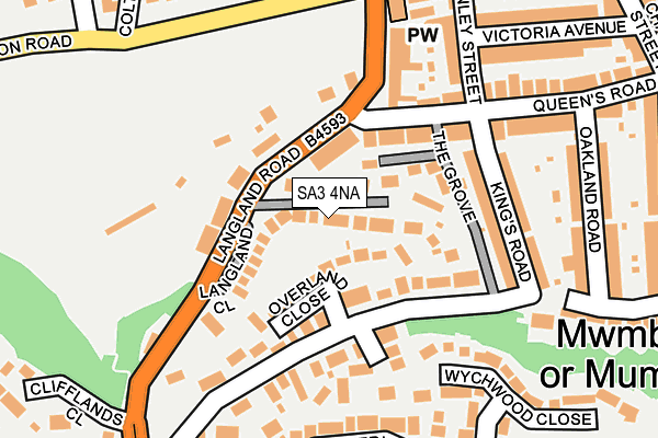 SA3 4NA map - OS OpenMap – Local (Ordnance Survey)