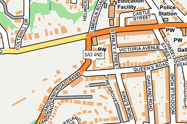 SA3 4ND map - OS OpenMap – Local (Ordnance Survey)