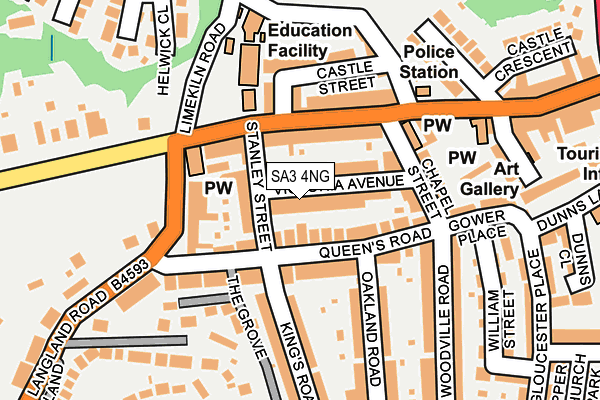 SA3 4NG map - OS OpenMap – Local (Ordnance Survey)