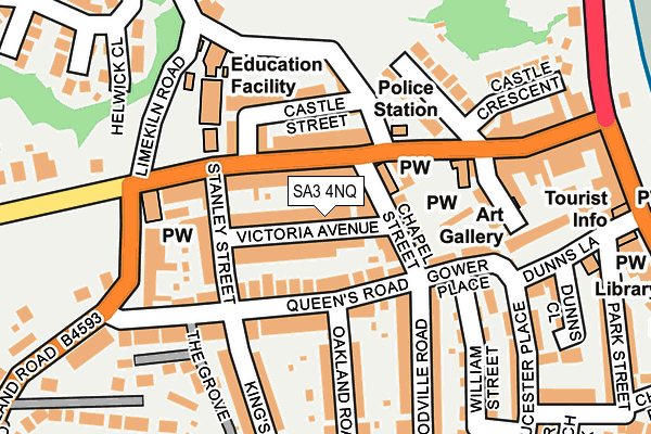 SA3 4NQ map - OS OpenMap – Local (Ordnance Survey)