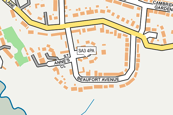 SA3 4PA map - OS OpenMap – Local (Ordnance Survey)
