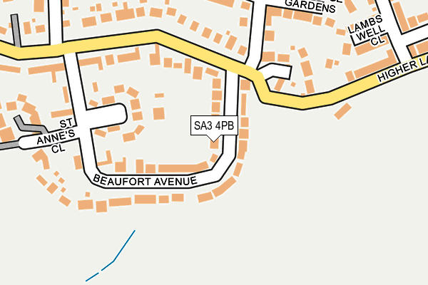 SA3 4PB map - OS OpenMap – Local (Ordnance Survey)