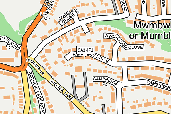 SA3 4PJ map - OS OpenMap – Local (Ordnance Survey)