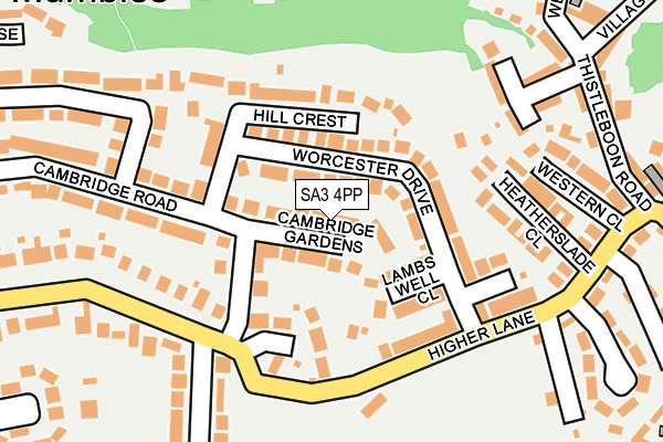 SA3 4PP map - OS OpenMap – Local (Ordnance Survey)