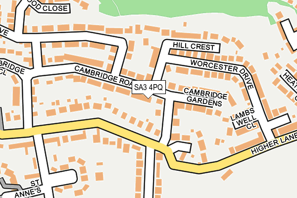 SA3 4PQ map - OS OpenMap – Local (Ordnance Survey)