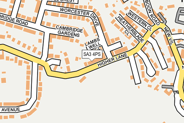 SA3 4PS map - OS OpenMap – Local (Ordnance Survey)
