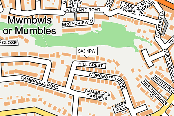 SA3 4PW map - OS OpenMap – Local (Ordnance Survey)