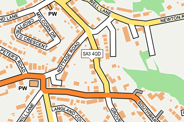 SA3 4QD map - OS OpenMap – Local (Ordnance Survey)
