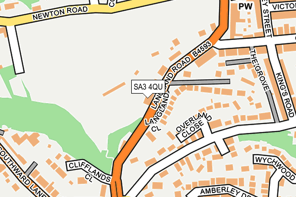 SA3 4QU map - OS OpenMap – Local (Ordnance Survey)