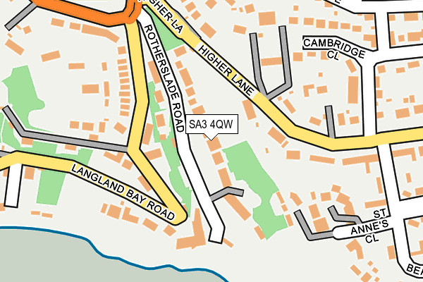 SA3 4QW map - OS OpenMap – Local (Ordnance Survey)