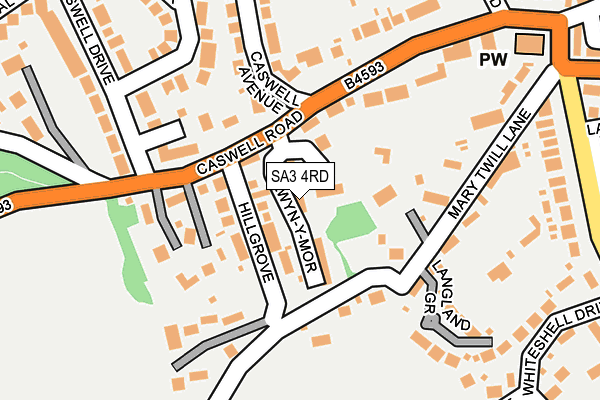 SA3 4RD map - OS OpenMap – Local (Ordnance Survey)