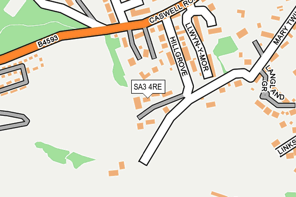 SA3 4RE map - OS OpenMap – Local (Ordnance Survey)