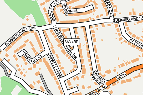 SA3 4RP map - OS OpenMap – Local (Ordnance Survey)