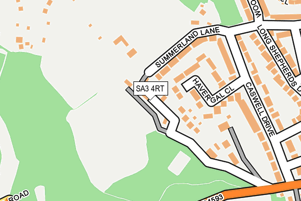 SA3 4RT map - OS OpenMap – Local (Ordnance Survey)