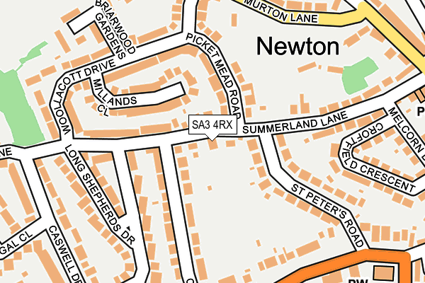 SA3 4RX map - OS OpenMap – Local (Ordnance Survey)