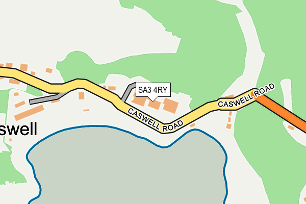 SA3 4RY map - OS OpenMap – Local (Ordnance Survey)