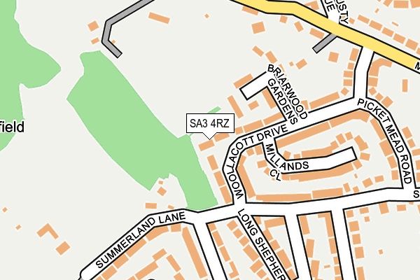 SA3 4RZ map - OS OpenMap – Local (Ordnance Survey)