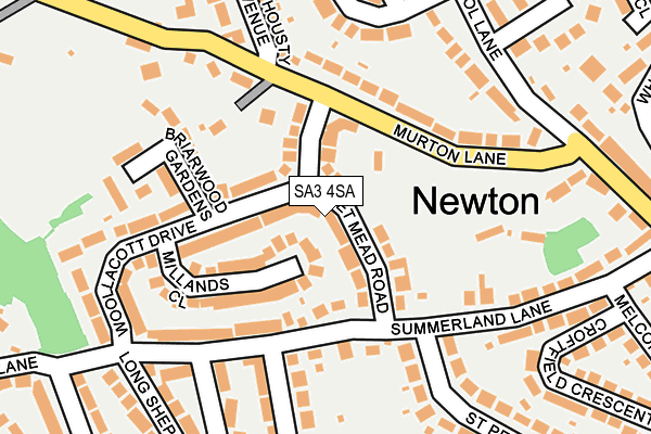 SA3 4SA map - OS OpenMap – Local (Ordnance Survey)