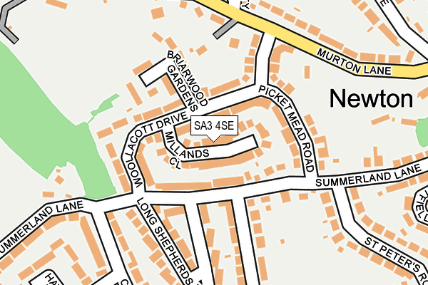 SA3 4SE map - OS OpenMap – Local (Ordnance Survey)