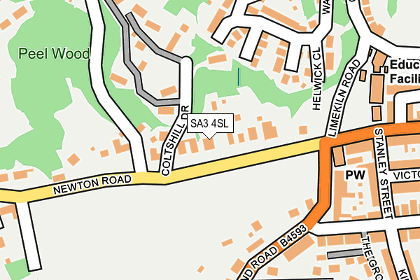 SA3 4SL map - OS OpenMap – Local (Ordnance Survey)
