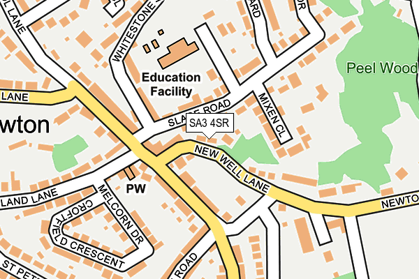 SA3 4SR map - OS OpenMap – Local (Ordnance Survey)