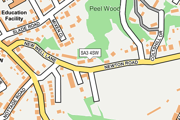 SA3 4SW map - OS OpenMap – Local (Ordnance Survey)