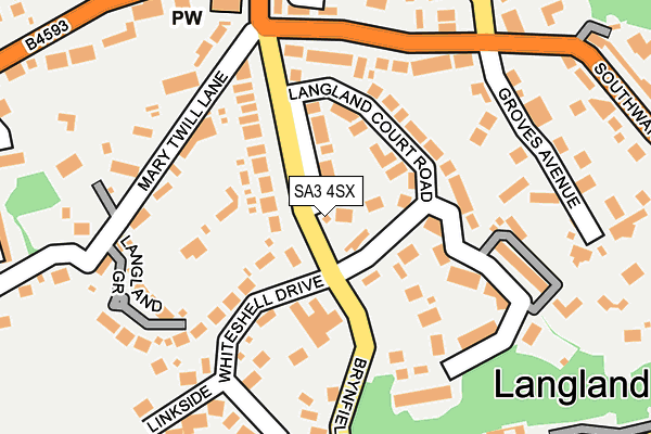 SA3 4SX map - OS OpenMap – Local (Ordnance Survey)