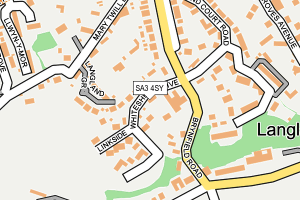 SA3 4SY map - OS OpenMap – Local (Ordnance Survey)