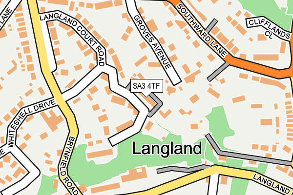 SA3 4TF map - OS OpenMap – Local (Ordnance Survey)
