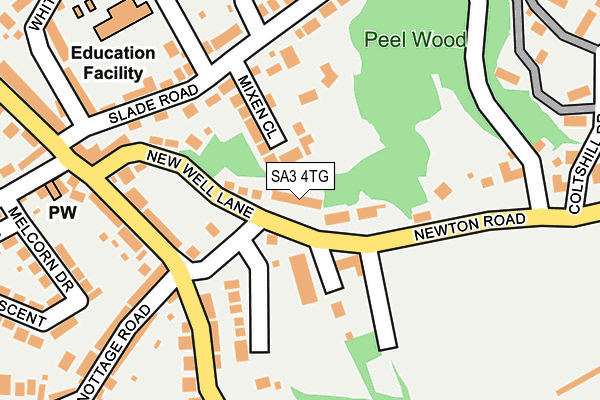 SA3 4TG map - OS OpenMap – Local (Ordnance Survey)