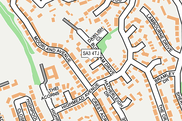 SA3 4TJ map - OS OpenMap – Local (Ordnance Survey)