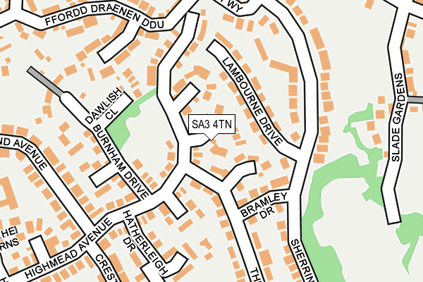 SA3 4TN map - OS OpenMap – Local (Ordnance Survey)