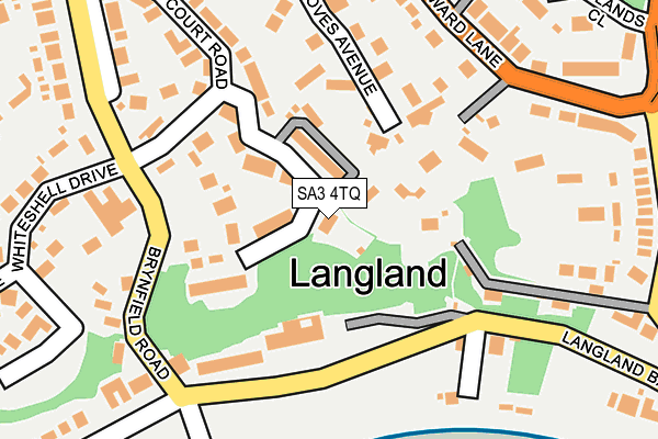 SA3 4TQ map - OS OpenMap – Local (Ordnance Survey)