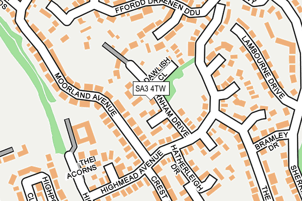 SA3 4TW map - OS OpenMap – Local (Ordnance Survey)